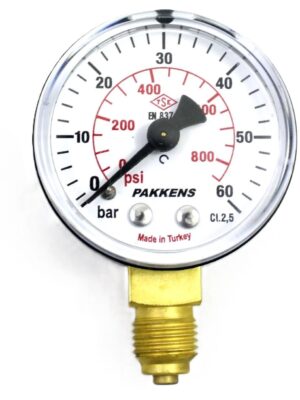 PAKKENS Manometre Ø63 mm 0-60 Bar