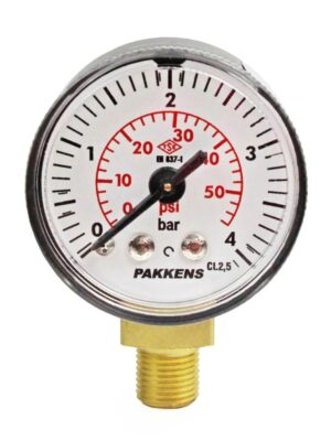 PAKKENS Alt Bağlantılı Manometre Ø40 mm 4 Bar