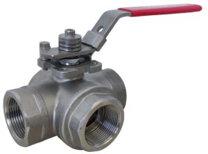 VALPRES Üç Yollu L Tipi Paslanmaz Küresel Vana 1/4'' PN63