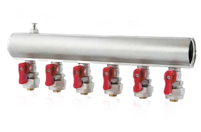 TDS 1 Mini Vanalı Kollektör PE-XB 5 Ağızlı Kırmızı