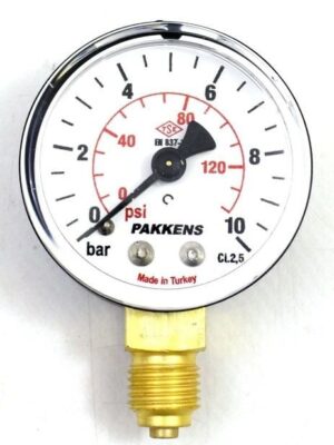 PAKKENS Alt Bağlantılı Manometre Ø63 mm 0-10 Bar