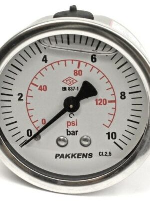 PAKKELS Arka Bağlantılı Gliserinli Manometre Ø63 mm 10 Bar
