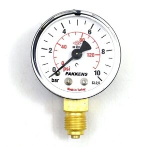 PAKKENS Alt Bağlantılı Manometre Ø50mm 10 Bar 1/4''