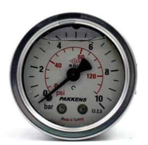 PAKKENS Arka Bağlantılı Gliserinli Manometre Ø100 mm 10 Bar 1/2''