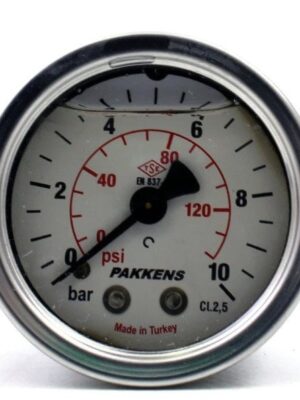 PAKKENS Arka Bağlantılı Gliserinli Manometre Ø100 mm 10 Bar