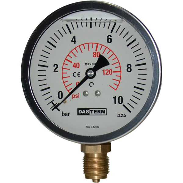 DASTERM Ø100 mm Gliserinli Manometre 10 Bar