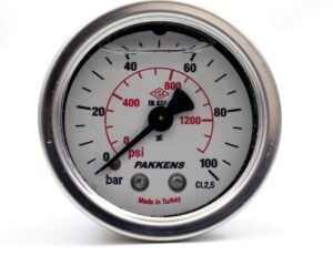 PAKKENS Arka Bağlantılı Gliserinli Manometre Ø100 mm 100 Bar 1/2''