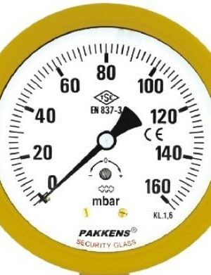 PAKKENS Arka Bağlantılı Kapsül Diyaframlı Manometre Ø100 mm 160 mbar