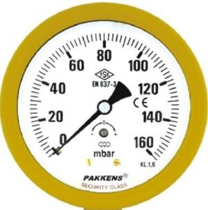 PAKKENS Arka Bağlantılı Kapsül Diyaframlı Manometre Ø100 mm 160 mbar