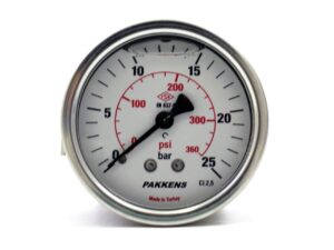 PAKKENS Arka Bağlantılı Gliserinli Manometre Ø100 mm 25 Bar 1/2''