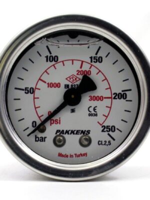 PAKKENS Arka Bağlantılı Gliserinli Manometre Ø100 mm 250 Bar