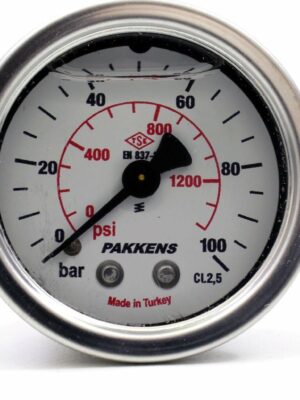 PAKKENS Arka Bağlantılı Gliserinli Manometre Ø63 mm 100 Bar