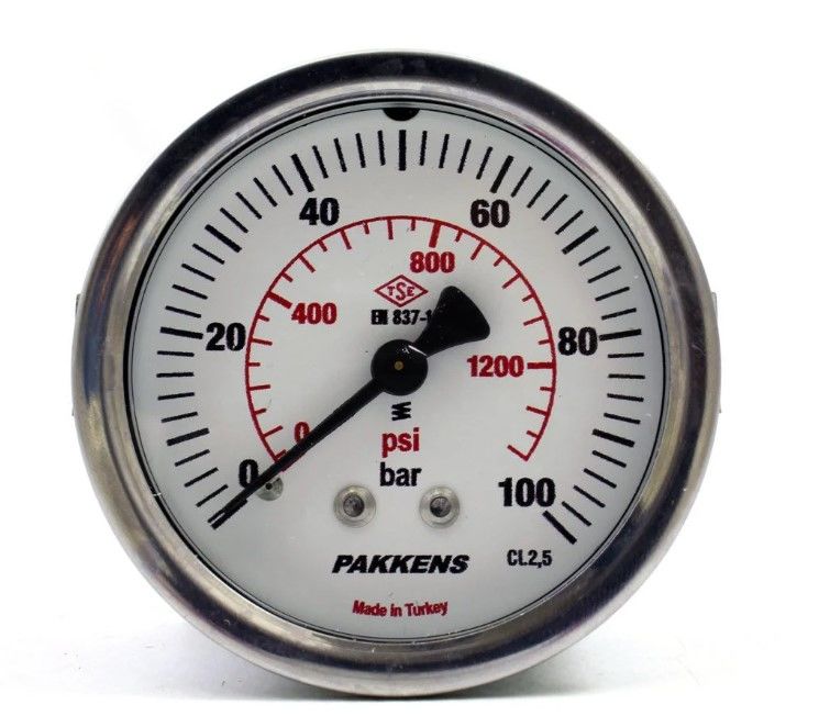 PAKKENS Arka Bağlantılı Pano Tipi Manometre Ø63 mm 100 Bar
