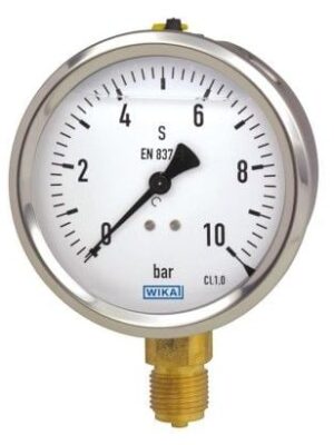 WIKA 213.53.063 Alt Bağlantılı Gliserinli Manometre Ø63mm 1 Bar