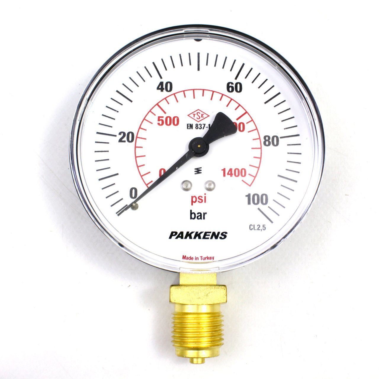 PAKKENS Alt Bağlantılı Manometre Ø100 mm 100 Bar 1/2''