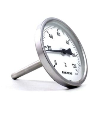 PAKKENS Arka Bağlantılı Bi-Metal Termometre Ø100mm 120°C