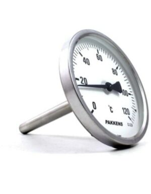 PAKKENS Arkadan Bağlantılı Bi-Metal Termometre Ø100mm 120°C 25 cm