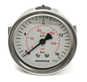 PAKKENS Arka Bağlantı Gliserinli Manometre Ø63 mm 16 Bar