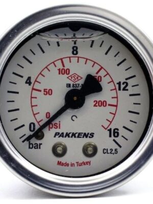 PAKKENS Arka Bağlantılı Gliserinli Manometre 16 Bar 50 mm