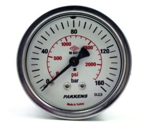 PAKKENS Arka Bağlantılı Kuru Tip Manometre Ø63 mm 160 Bar