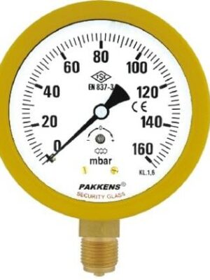 PAKKENS Alt Bağlantılı Gliserinli Kapsül Diyaframlı Manometre Ø100