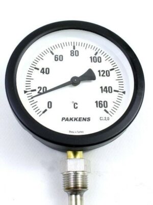 PAKKENS Alt Bağlantılı Termometre Ø100mm 160°C 30cm