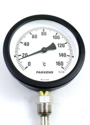 PAKKENS Alt Bağlantılı Termometre Ø100mm 160°C 30cm 1/2''