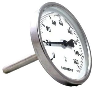 PAKKENS Bimetal Termometre Arka Bağlantılı Ø100mm 350°C