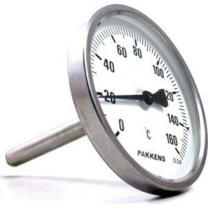 PAKKENS Arka Bağlantılı Bi-Metal Termometre Ø100mm 160°C