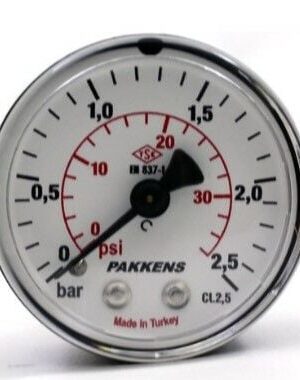 PAKKENS Arka Bağlantılı Pano Tipi Kuru Manometre Ø40 2,5 Bar