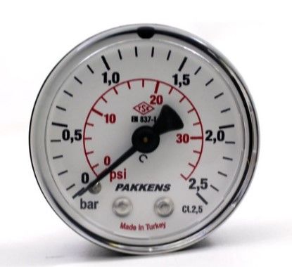 PAKKENS Arka Bağlantılı Manometre Ø63 2,5 Bar