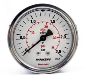 PAKKENS Arka Bağlantılı Manometre Ø40 mm 2,5 Bar 1/8''