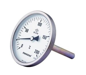 PAKKENS Arka Bağlantılı Bi-Metal Termometre Ø100mm 200°C 15cm 1/2''