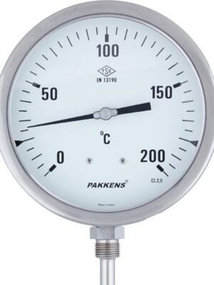 PAKKENS Alt Bağlantılı Termometre Ø100 mm 200°C CL 2,0