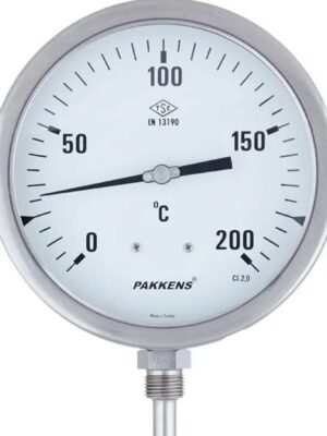 PAKKENS Alt Bağlantılı Termometre Ø100mm 200°C 40cm