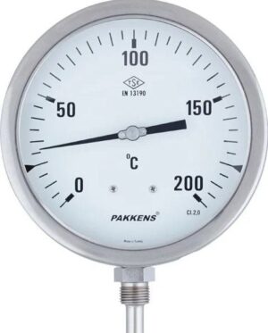 PAKKENS Alt Bağlantılı Termometre Ø100mm 200°C