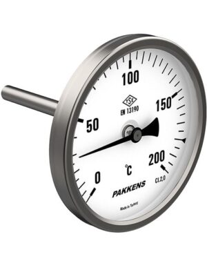 PAKKENS Arka Bağlantılı Bi-Metal Termometre Ø100mm 200°C
