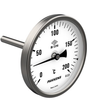 PAKKENS Arka Bağlantılı Bi-Metal Termometre Ø100mm 160°C KL 2,0