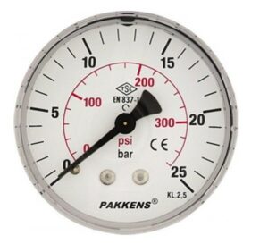 PAKKENS Arka Bağlantılı Manometre Ø63 mm 25 Bar