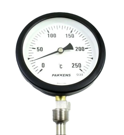 PAKKENS Alt Bağlantı Termometre Ø100mm 250°C CL 2,0