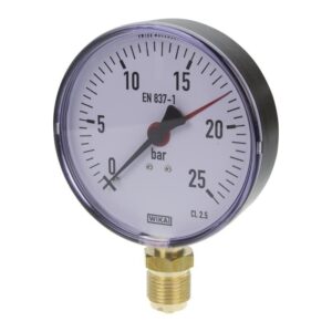 WIKA 111.10.100 Alt Bağlantılı Manometre Ø100mm 25 Bar