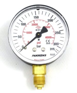 PAKKENS Alt Bağlantılı Manometre Ø40 mm 315 Bar 1/8''