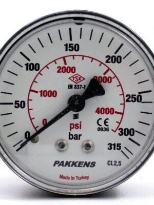 PAKKENS Arka Bağlantılı Manometre Ø63 mm 315 Bar