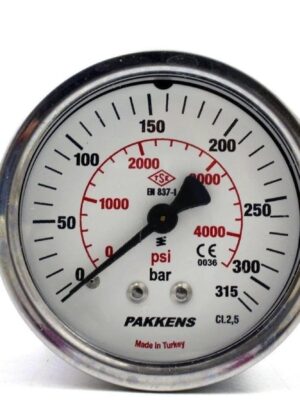 PAKKENS Arka Bağlantılı Manometre Ø40 mm 315 Bar
