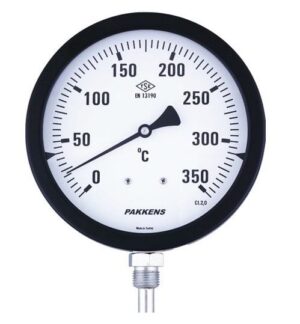PAKKENS Alt Bağlantılı Termometre Ø100mm 350°C 25cm