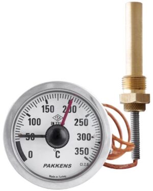PAKKENS Gazlı Kontaklı Termometre Ø60mm 160°C NC/NO