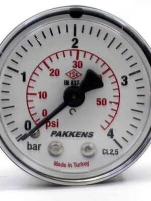 PAKKENS Arka Bağlantılı Manometre Ø50 mm 4 Bar