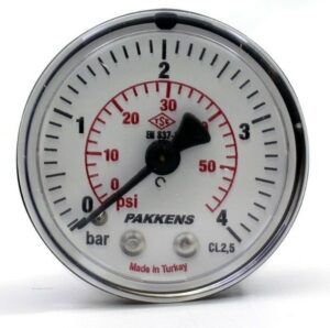 Pakkens Arka Bağlantılı Kuru Tip Manometre Ø63 mm 4 Bar