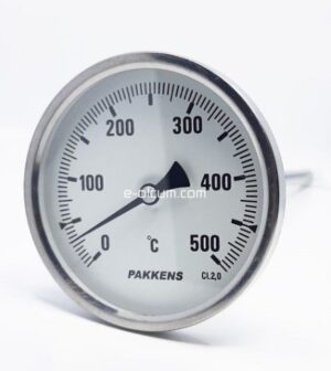 PAKKENS Arka Bağlantılı Bi-Metal Termometre Ø100mm 500°C 30cm