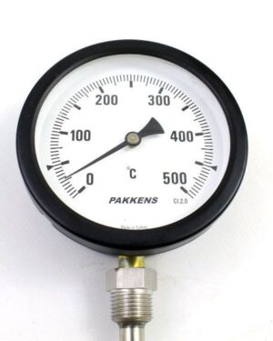 PAKKENS Alt Bağlantılı Termometre Ø100mm 500°C CL2,0